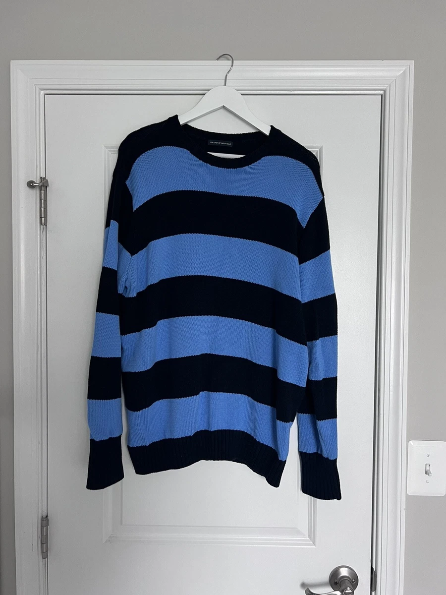 Brandy Melville Brianna Sweater Blue and Navy Striped Pullover One Size