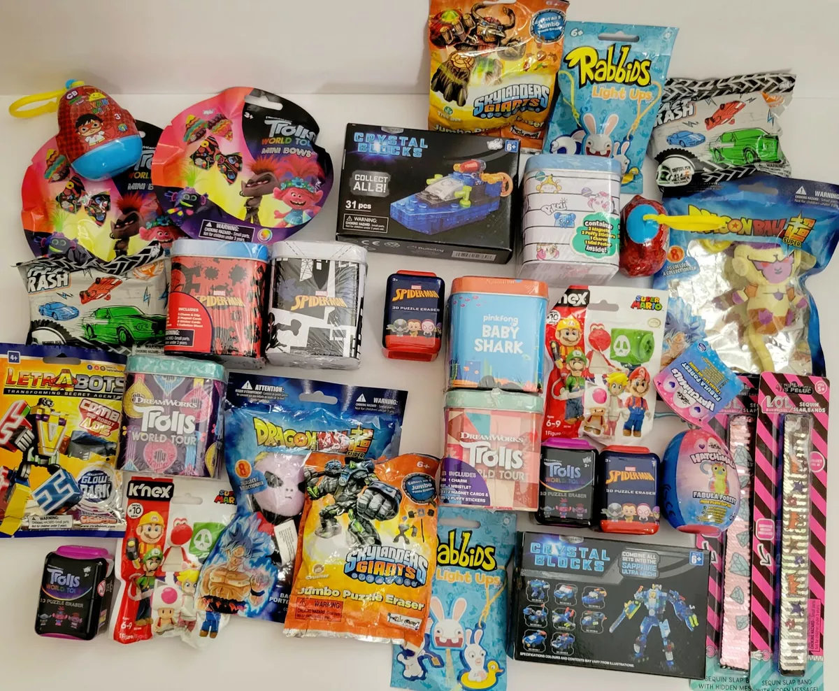 Toy Lot 12 w Blind Bags Tins Figures Random LOL Marvel Trolls etc NEW Look