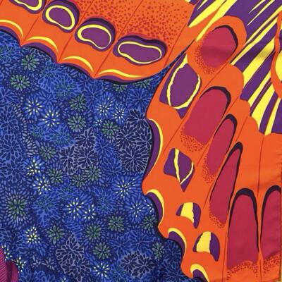 Hermes Scarf Stole L'Esprit de la Foret Blue by Alice Shirley Silk