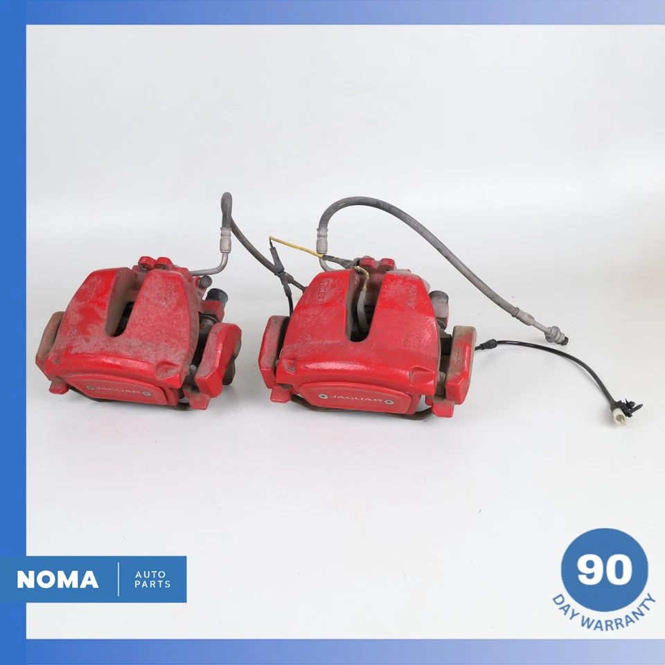 16-20 Jaguar X761 F-Pace Front Left & Right Brake Caliper Set of 2 Red OEM - Image 2 of 4