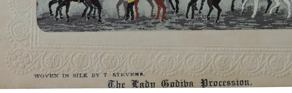 "Postal ""Stevengraph"" de Thomas Stevens - La procesión de Lady Godiva Foto 2 de 4