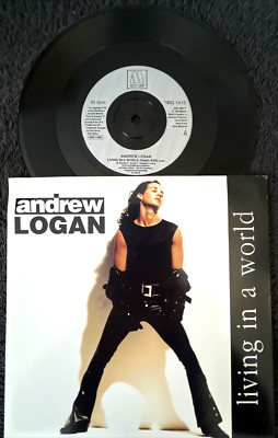 Andrew Logan   Living In A World 7'' Vinyl MOTOWN TMG 1410 1986 TESTED EX+ VIDEO