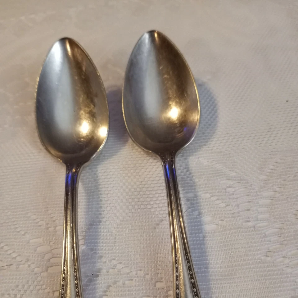 Placa de prata comunitária 6" 2 colheres de chá muito bom estado usado  - Imagem 3 de 4