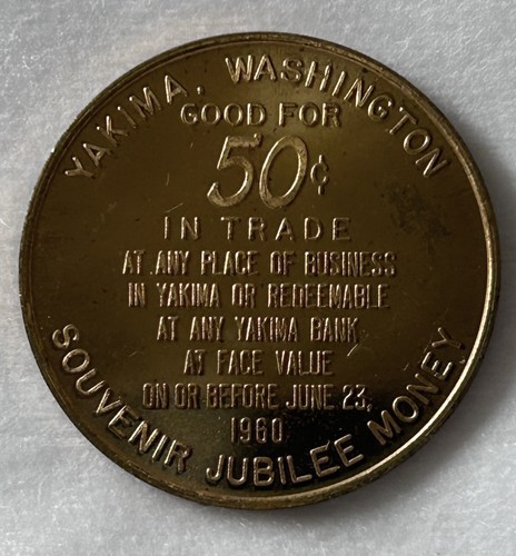 YAKIMA DIAMOND JUBLIEE 1885-1960 FRUIT BOWL OF THE NATION YAKIMA WA MEDAL - 第 2/2 張圖片