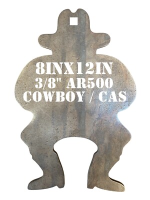 8'' x 12'' x 3/8'' AR500 Cowboy Action Silhouette CAS Steel Shooting Metal Target
