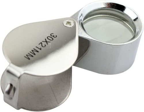 KRYTONE®Loupe 30X 21mm Magnifying Portable Jewelry Magnifier Foldable Magnifying Glass, for Gems