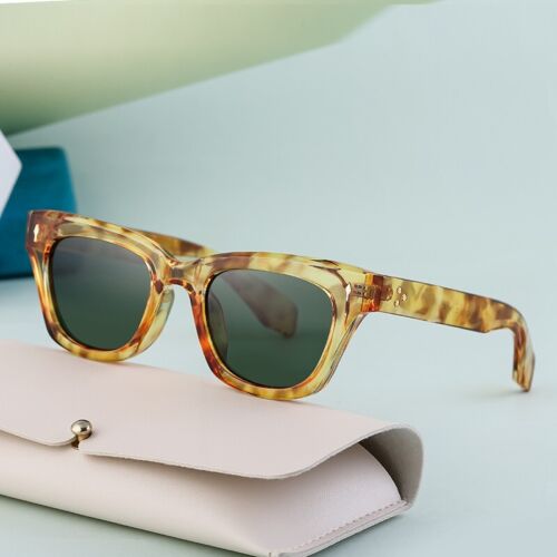 Occhiali da sole quadrati retrò uomo donna outdoor protezione UV occhiali da guida caldi - Foto 4 di 34