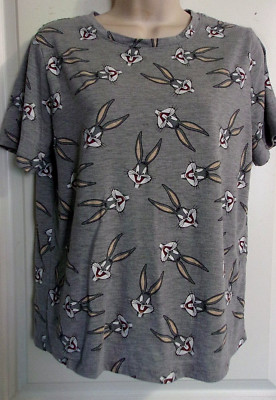 OFFICIAL LOONEY TUNES-WARNER BROS. LADIE'S T-SHIRT- Short Sleeves, BUGS BUNNY- L
