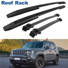 4PCS Black Roof Rack Side Rails+Cross Bars Fits for Jeep Renegade 2015-2025