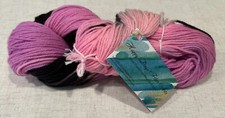 Hand Dyed Superwash Merino Wool Yarn Psychedelic Mayheim Pink Black 100 gr