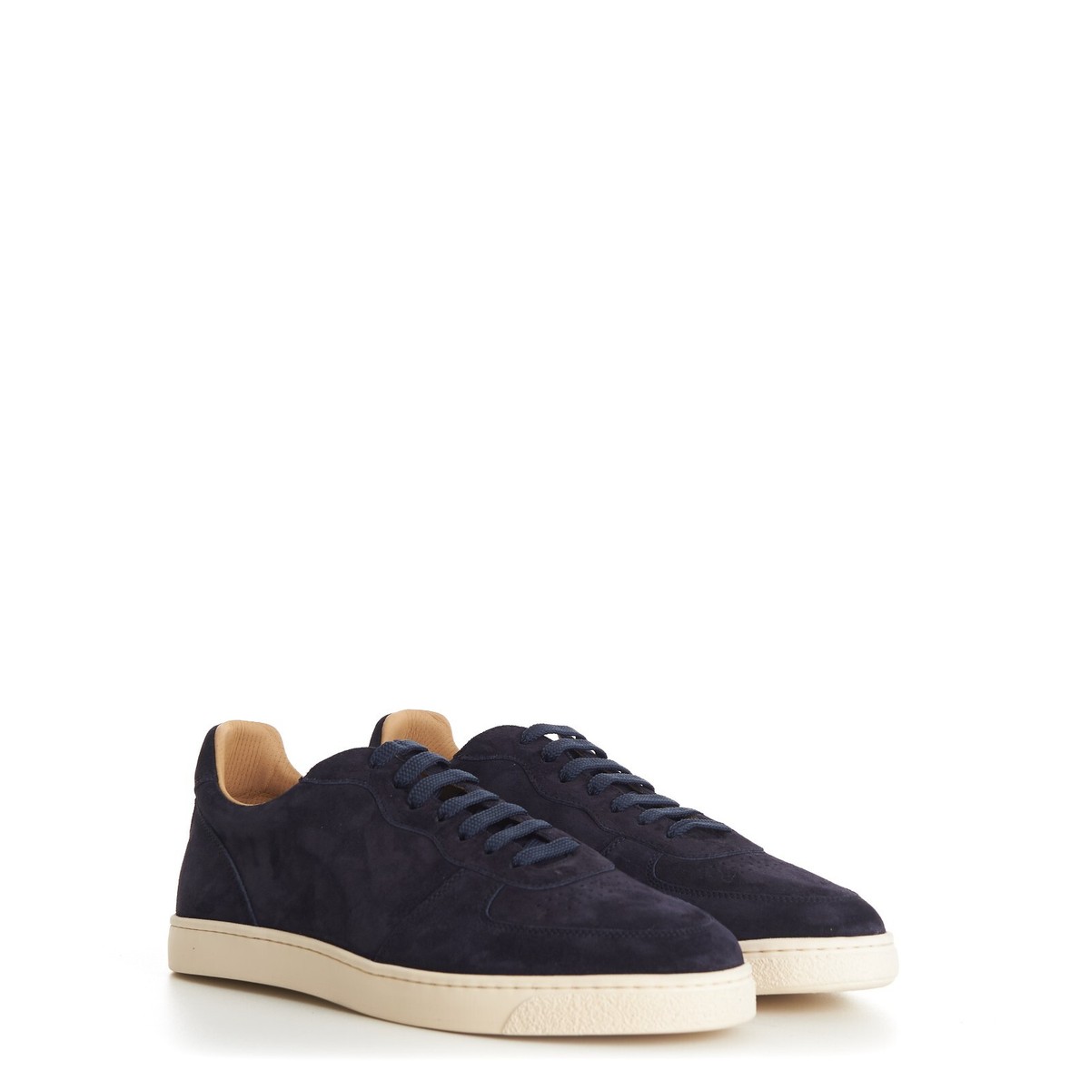 BRUNELLO CUCINELLI | SUEDE AND TAFFETA SNEAKERS スニーカー BRUNELLO CUCINELLI 995$ Blue Low-top Sneakers - Logo, Washed