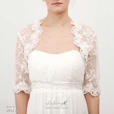 Brautjacke Bolero Lace weiß cream schwarz besondere Anlässe