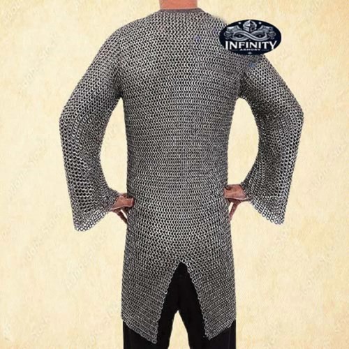Stainless Steel Riveted Chainmail Shirt  9 mm Flat Ring Round Riveted Christmas - Picture 2 of 6