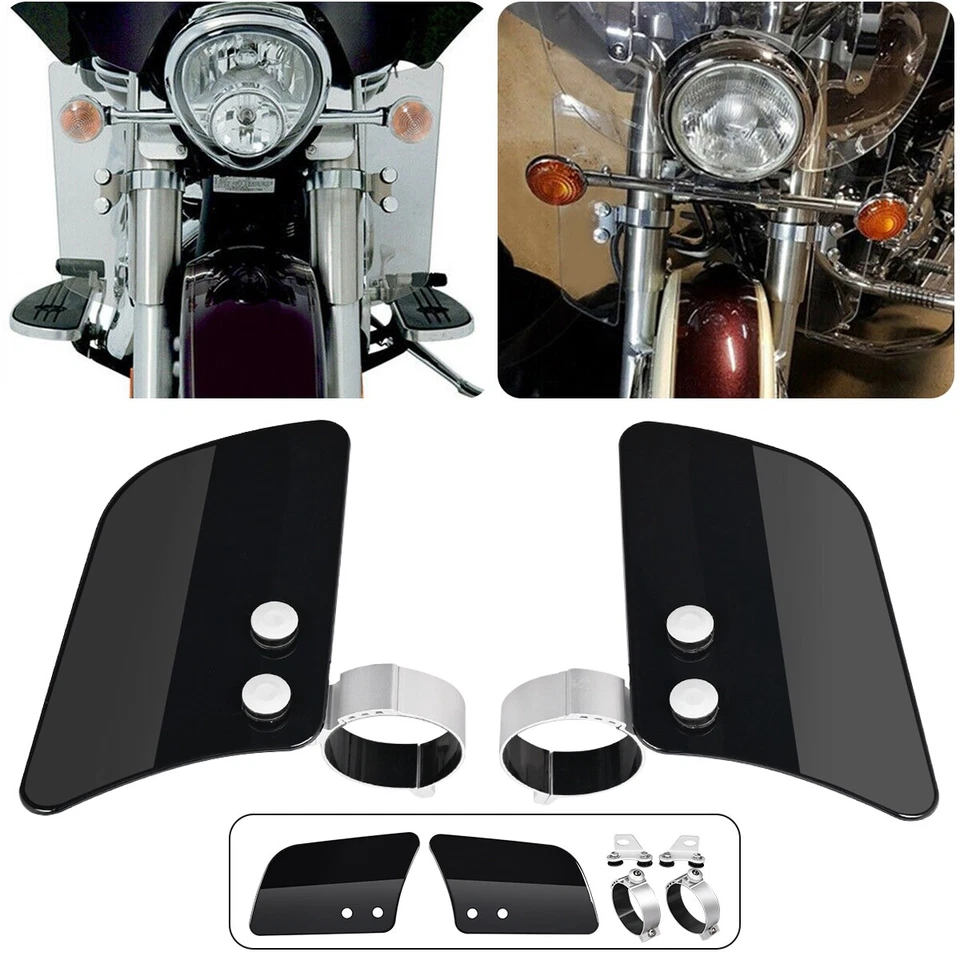2X Wind Fork Air Wind Shield Deflector For Kawasaki Vulcan VN1500 VN2000 VN800 - Image 2 of 4
