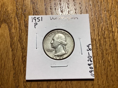 1951 Washington 90% Silver Quarter Coin in Very Fine Condition 090920 89d