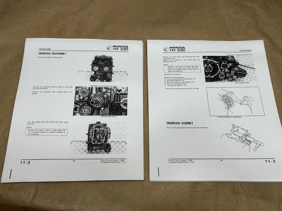Manual de taller de reparación de 3 orificios Honda V45 Sabre Magna 750 1982 VF750S VF750C Foto 3 de 3