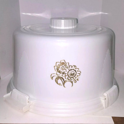 Vintage Lock Lift Art Deco Dessert Cake Holder white gold locklift mcm looklift 