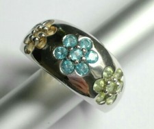 Multicolor Blüten Ring W 59 19 925 Sterlingsilber Peridot Blautopas Citrin Blume