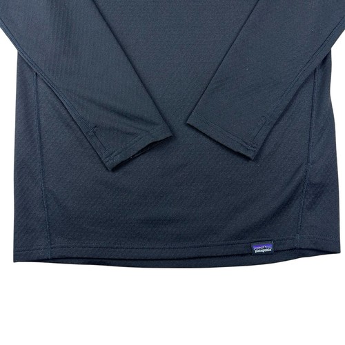 Patagonia Kids Boys Capilene Baselayer Top MEDIUM 10 Black Long Sleeve Crew Neck - Picture 7 of 18