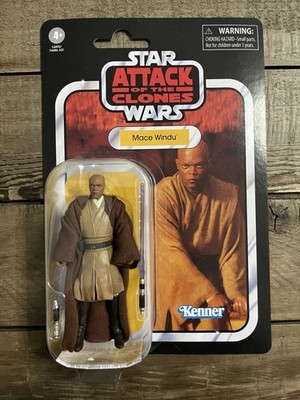 Hasbro Star Wars Attack Of The Clones Mace Windu 3.75  Vintage Collection VC35