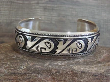 Native American Sterling Silver Petroglyph Bracelet by Singer