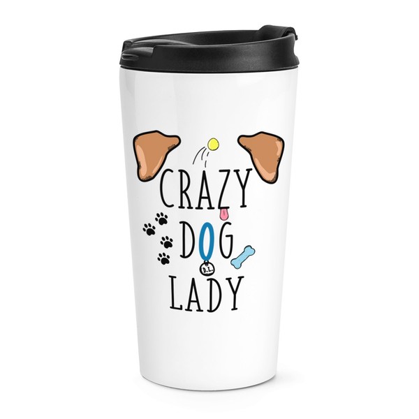 VerrüCkte Hund Damen Braune Ohren Reise Becher Tasse Welpe Lustig Thermo Scherz-image