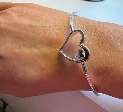 Open Heart Adjustable Bracelet | 925 Sterling Silver | Romantic Gift for Her