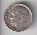 1956-D ROOSEVELT DIME 10¢ DENVER 90% SILVER COIN UNITED STATES MINT