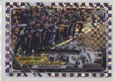 2021 Topps Chrome Formula 1 Purple Checker Flag Refractor /199 Pierre Gasly 5b1