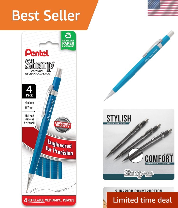 Sharp Mechanical Pencil, 0.7mm, Medium Line, Blue Barrel, Pa