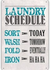 Laundry Laundry Schedule Tin Metal Signs Home D cor for Laundry Room Cute 8x12In