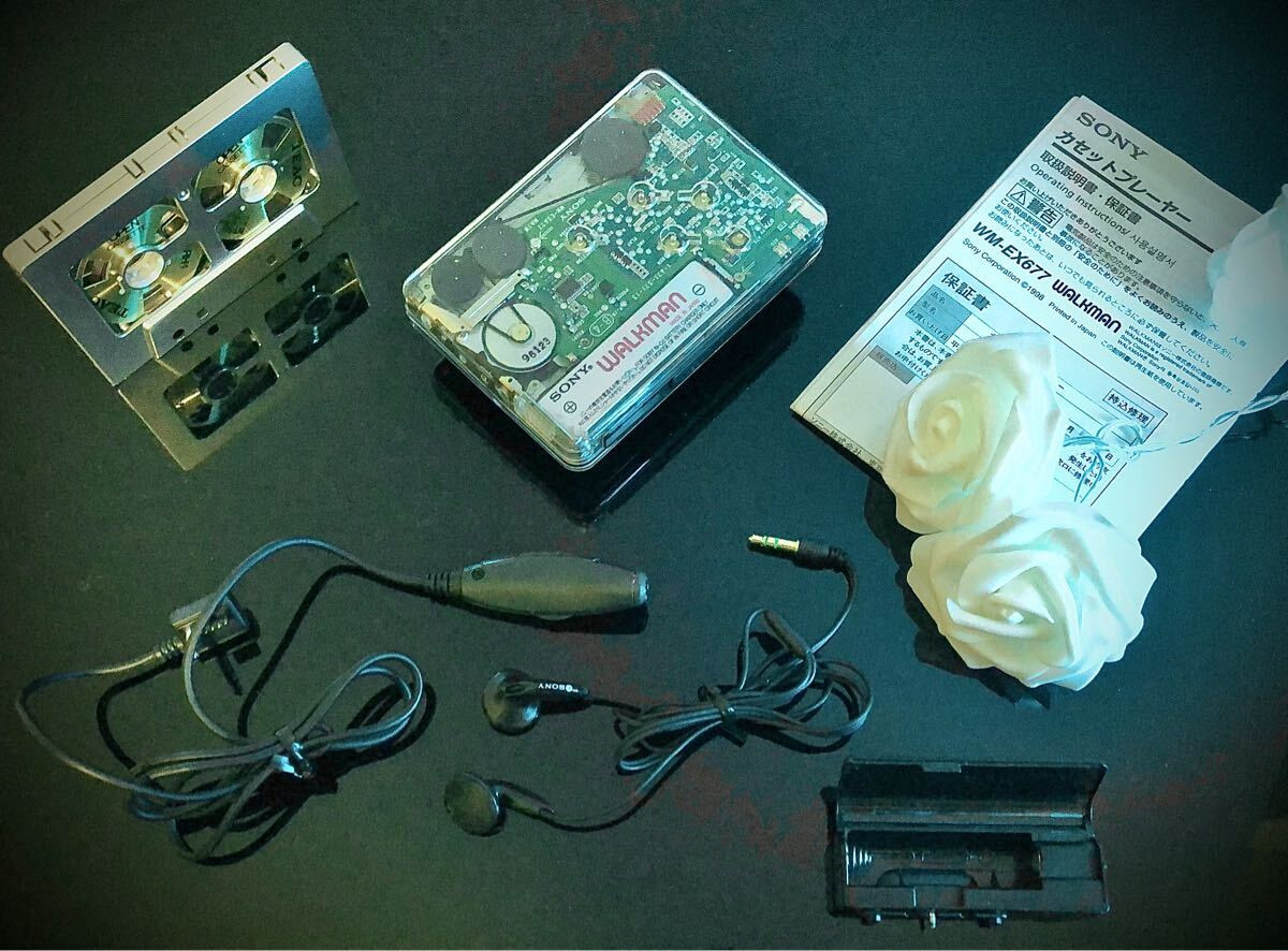SONY WM-EX677 Cassette Walkman transparent cover Tested