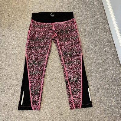 Nike Dri-Fit Womens Running Leggings Pink Animal Print Size S Workout Pants