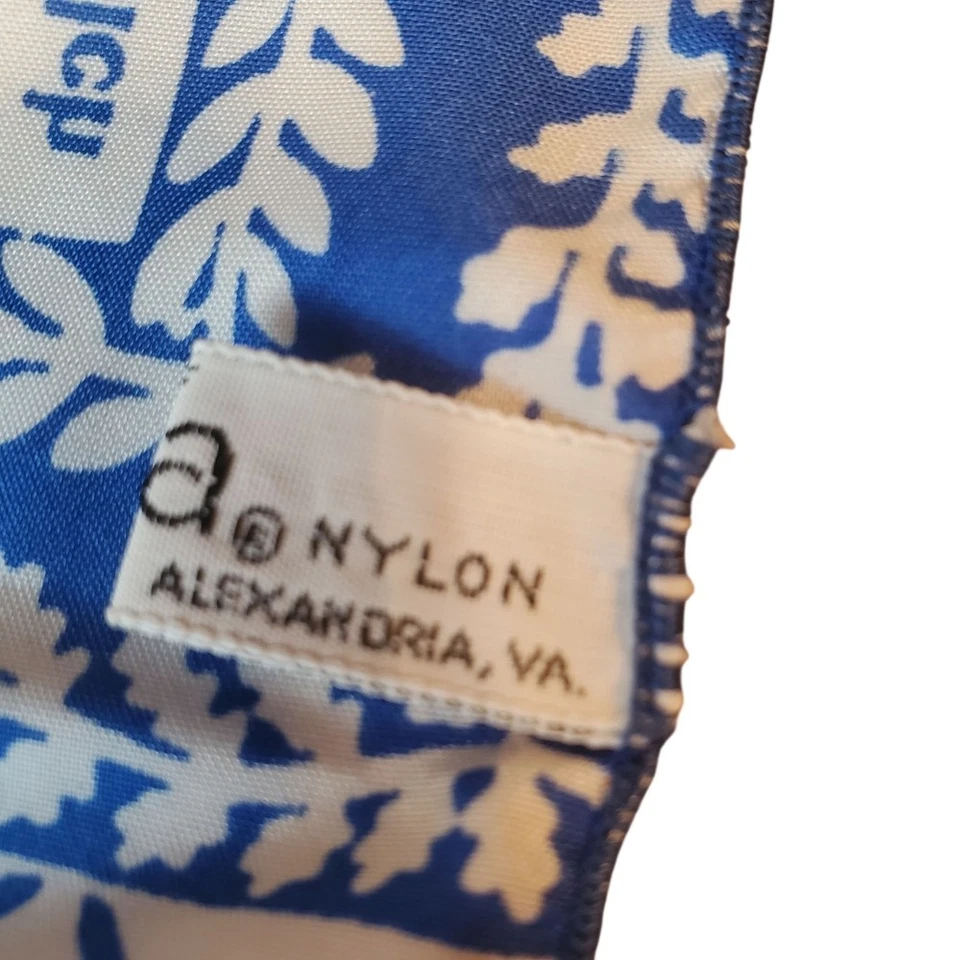 Bufanda universitaria rara de colección The National War de Frankie Welch. Nylon Qiana. 33" de largo Foto 4 de 4