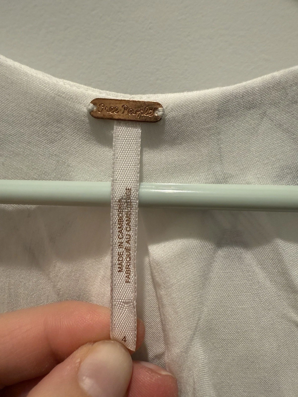 OFF WHITE Free People Abito Midi Donna Stampato Retrò Finto Avvolgente Bianco Off 4