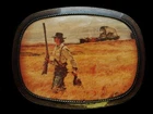MJ13162 *NOS* VINTAGE 1970s **FAMOUS ARTWORK** PACIFICA BELT BUCKLE