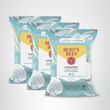 Burt's Bees Coconut  Lotus Face Wipes, for All Skin Types 3 PACK 