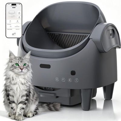 Automatic Cat Litter Box, SelfCleaning Litter Box with OpenTop Design