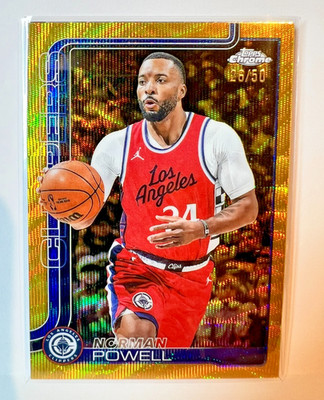 2025 26 Topps Chrome Basketball Norman Powell Gold Wave Refractor /50 #22