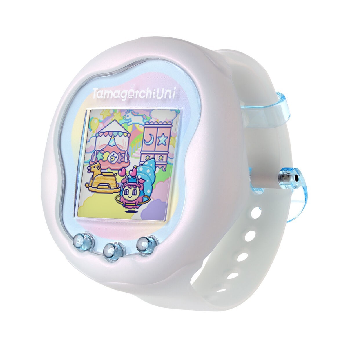 Tamagotchi Uni Aurora Pink & Prism White Color Premium Bandai