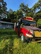 Converted Food Bus Food Truck Mobile Kitchen w/ Stainless Prep & Cooking Equip