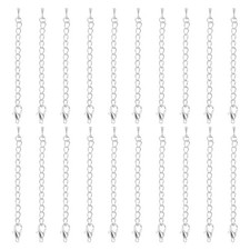 2.8 Inch Necklace Extender, 20 Pcs Lobster Necklace Extender, Silver Tone