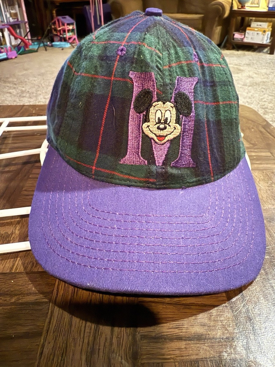 Vintage Disney Mickey Mouse Plaid Snapback Hat Made USA Goofy's
