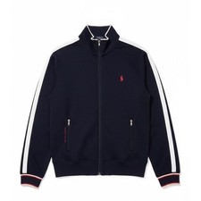 Polo Ralph Lauren Navy Track Jacket Red Pony Logo Athletic Men Sz L Athleisure