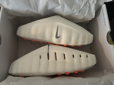Nike Mind 001  HQ4307-002 White Bright Orange Post-Workout Comfort Sandals