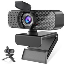 Full HD 1080p PC Webcam with Privacy Cover  Dual Mic   Free Shipping, No Duty