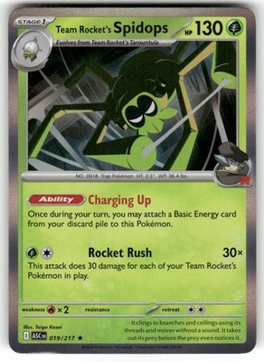 Pokemon Scarlet & Violet Astral Cascade Team Rocket's Spidops #019/217 Rare