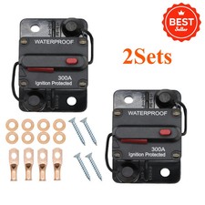 2PCS 300A AMP Circuit Breaker Fuse Reset 12V-48V DC Car Boat Auto Waterproof