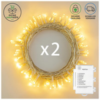 Lichterkette LED 50Er Batteriebetrieben Warmweiß 6M IP65 Wasserdicht Timer 2