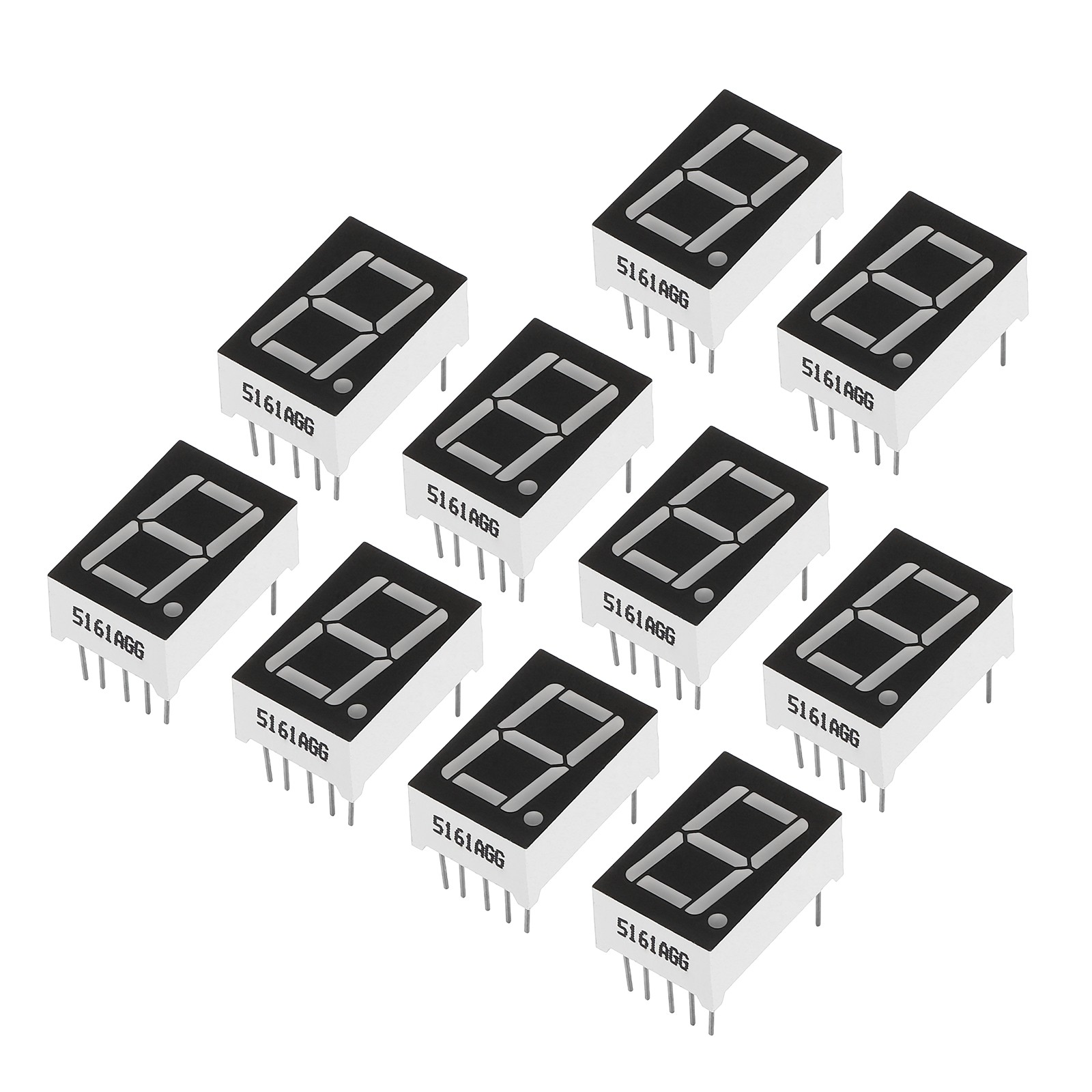 10Pcs Common Cathode 7Segment 10Pin 1Bit 3.3V 0.56" LED Display Green